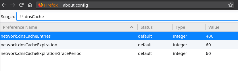 firefox dns cache