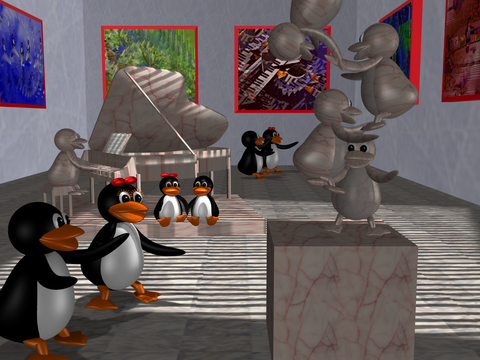 [tux penguins in street of art]