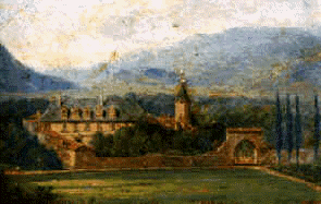 "Vue cavalière de la Bastie depuis le Nord" par Octave Puy de la Bastie vers 1820-1840