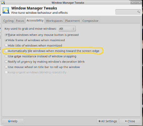 un-check: Automatically tile windows when moving toward the screen edge